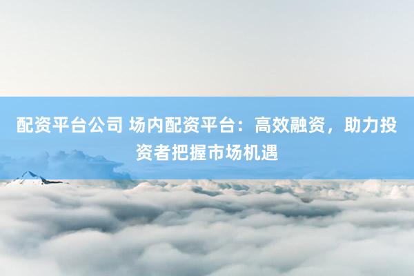 配资平台公司 场内配资平台：高效融资，助力投资者把握市场机遇