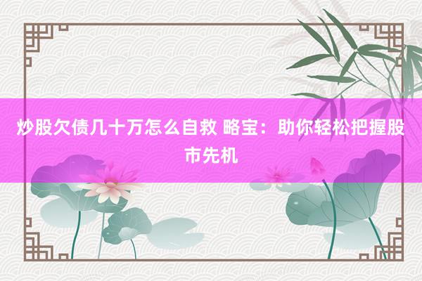 炒股欠债几十万怎么自救 略宝：助你轻松把握股市先机