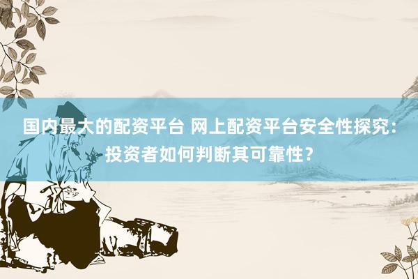 国内最大的配资平台 网上配资平台安全性探究：投资者如何判断其可靠性？