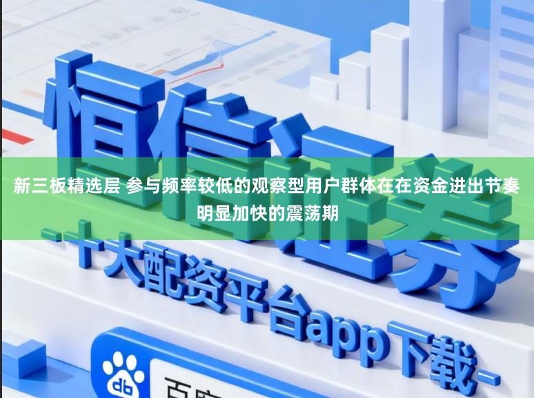 新三板精选层 参与频率较低的观察型用户群体在在资金进出节奏明显加快的震荡期