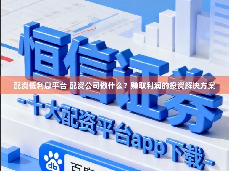 配资低利息平台 配资公司做什么？赚取利润的投资解决方案